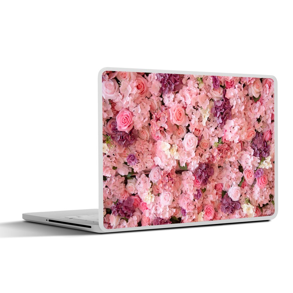 MuchoWow Laptop Aufkleber Sticker Cover Blumen - Rosa - Rosen 30x22 cm - Laptop-Sticker