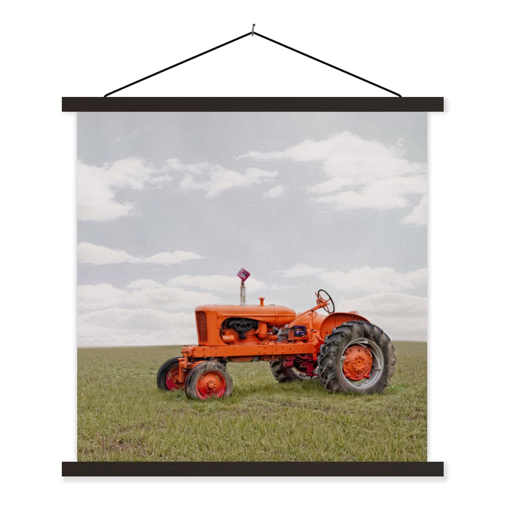 MuchoWow Textilposter Traktor - Räder - Vintage 40x40 cm mit schwarzem Rahmen - Fotos