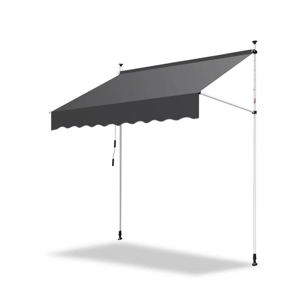 Tenda da sole a manovella Tenda da sole con morsetto Protezione solare Tenda da sole per finestre Tenda da sole Retraibile Resistente all'acqua Tende da sole Grigio 3M