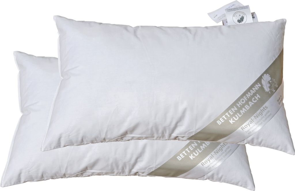 2 Stück Betten Hofmann Kopfkissen 30x50 Nackenkissen Kuschelkissen 30% Daunen 180 g