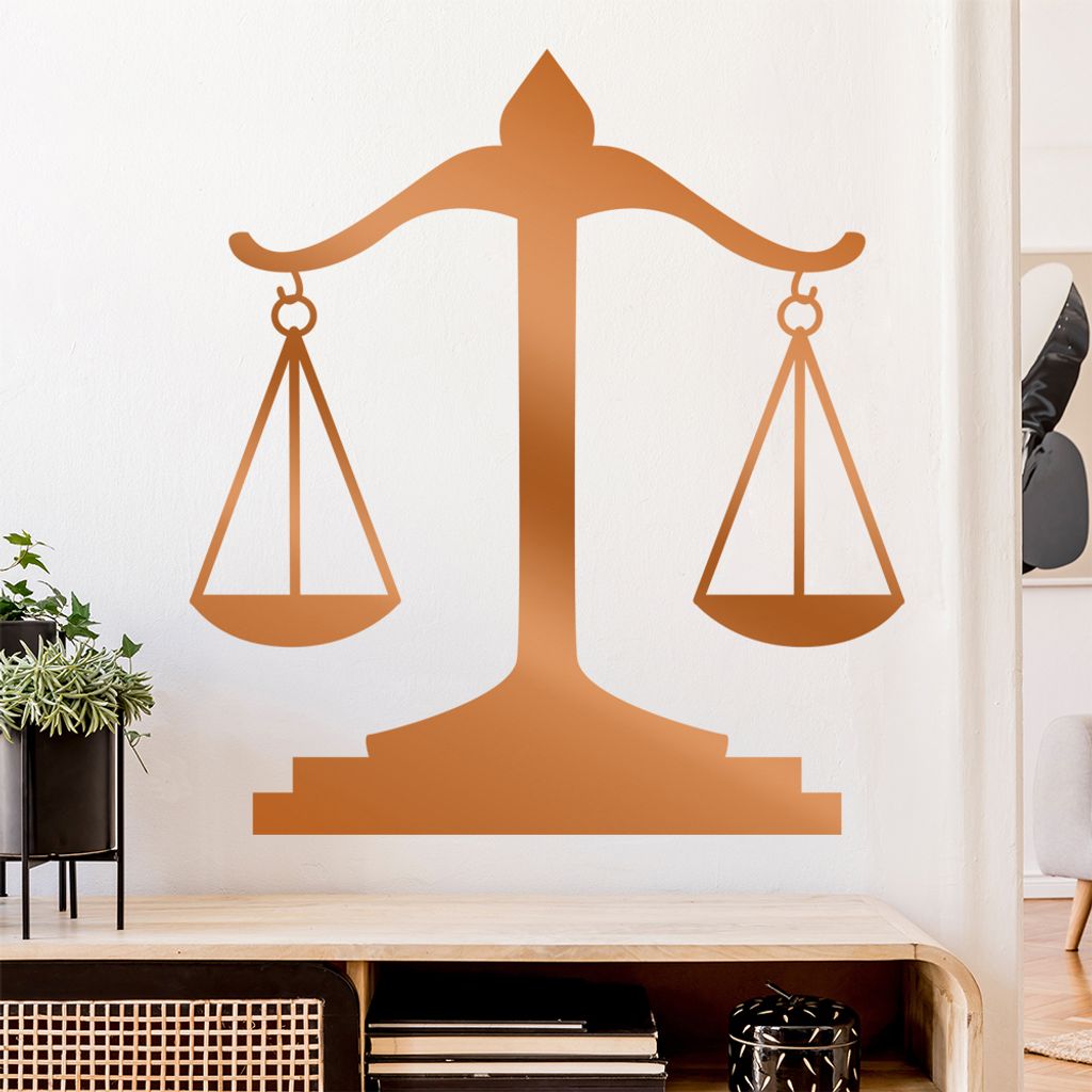 Waage Gericht Anwalt Justitia Wandtattoo Wandaufkleber Wall Sticker - Dekoration, Küche, Wohnzimmer, Schlafzimmer, Badezimmer