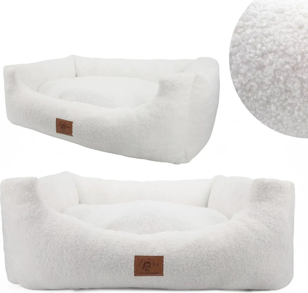 Lit pour chien lavable 95x75 cm sofa moelleux avec bords surélevés