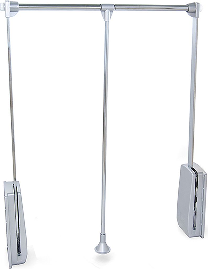 Emuca Kleiderlift für Garderoben Hang, 600 - 830, Verchromt, Stahl und Kunststoff