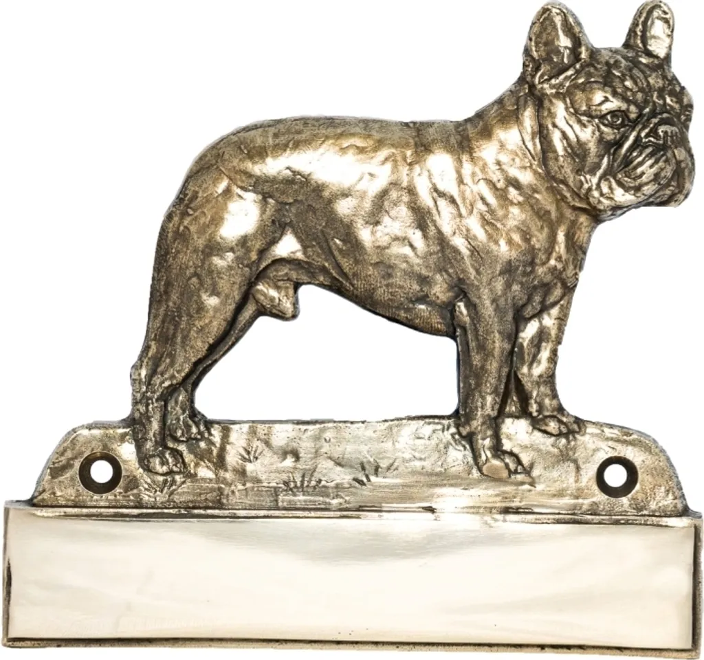 Targhetta Ottone Bulldog Francese Art-Dog Personalizzata per Porta