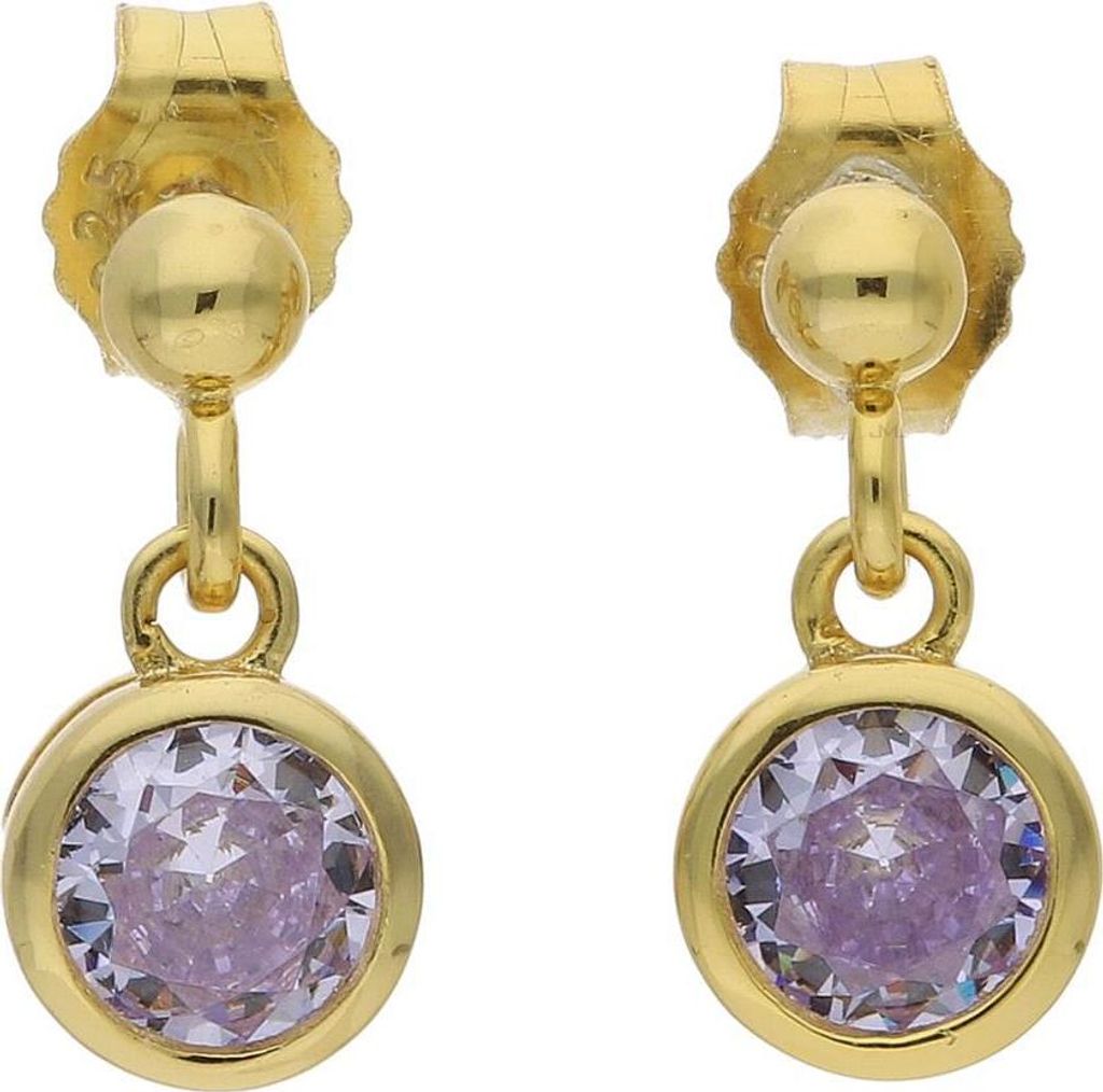 JuwelmaLux Ohrringe 925/000 Sterling Silber vergoldet Geburtsstein Juni JL16-06-0643