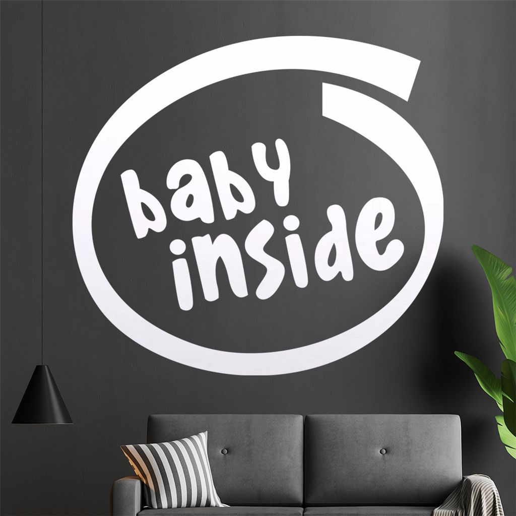 baby inside Wandtattoo in 6 Größen - Wandaufkleber Wall Sticker - Dekoration, Küche, Wohnzimmer, Schlafzimmer, Badezimmer