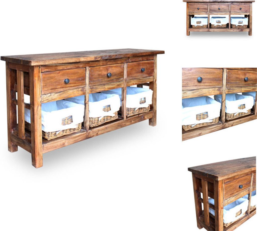 vidaXL Sideboard Altholz Massiv 100 x 30 x 50 cm - Sideboards