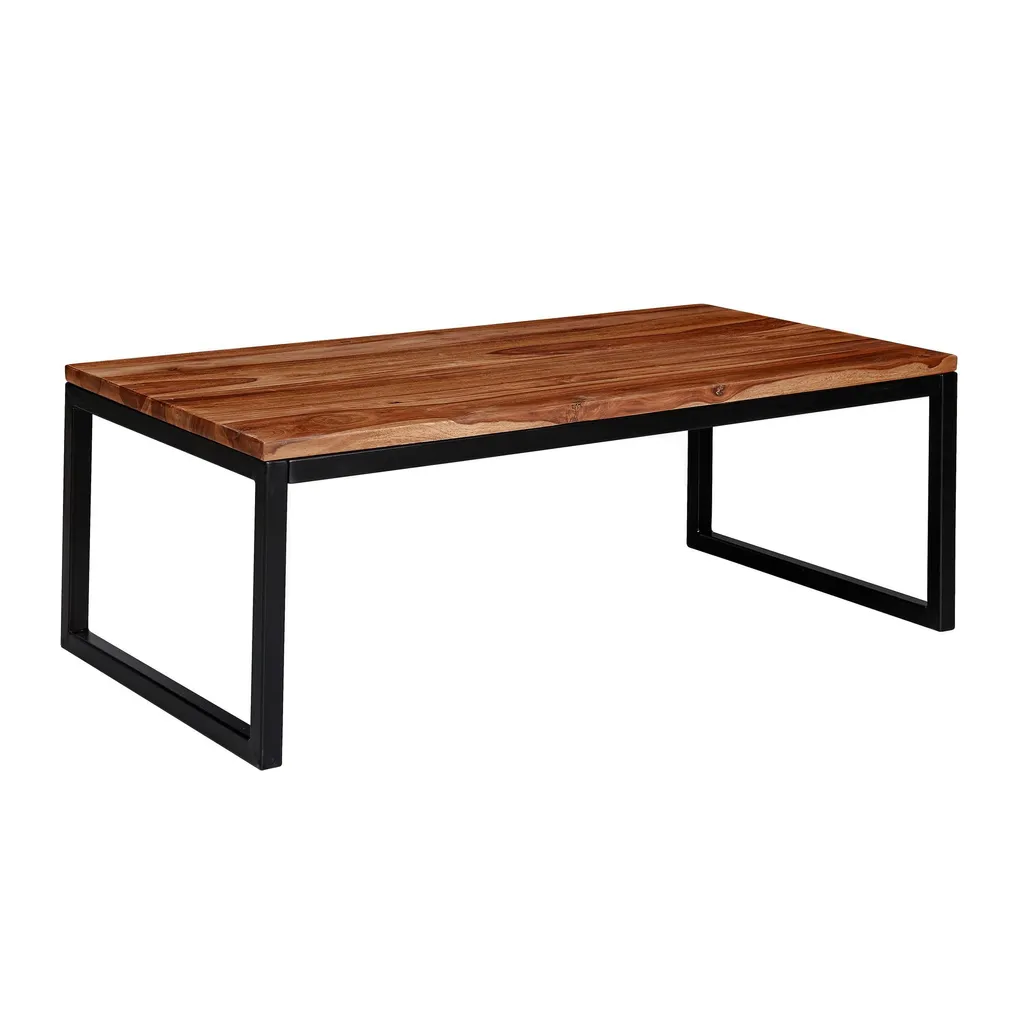 Table basse industrielle faite main en bois de Sheesham massif 110cm - 6