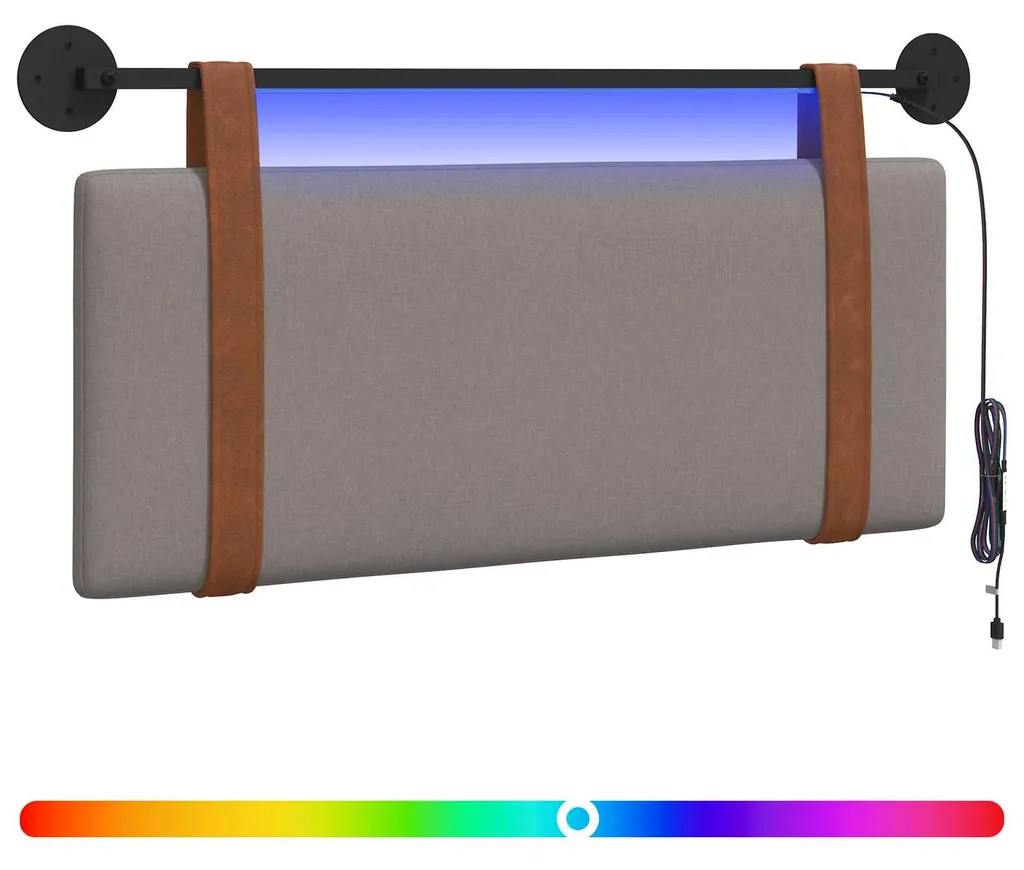 vidaXL Tête de lit suspendue LED taupe en polyuréthane aspect vieilli