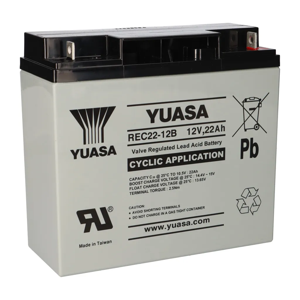 Batterie Yuasa 12V 22Ah REC22-12B pour Fauteuil Roulant et Scooter Senior
