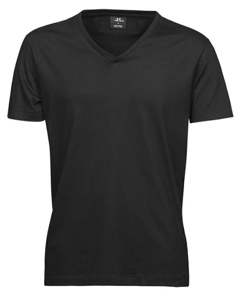 Tee Jay - T-Shirt V-Ausschnitt für Herren FK1403 (3XL) (Schwarz)