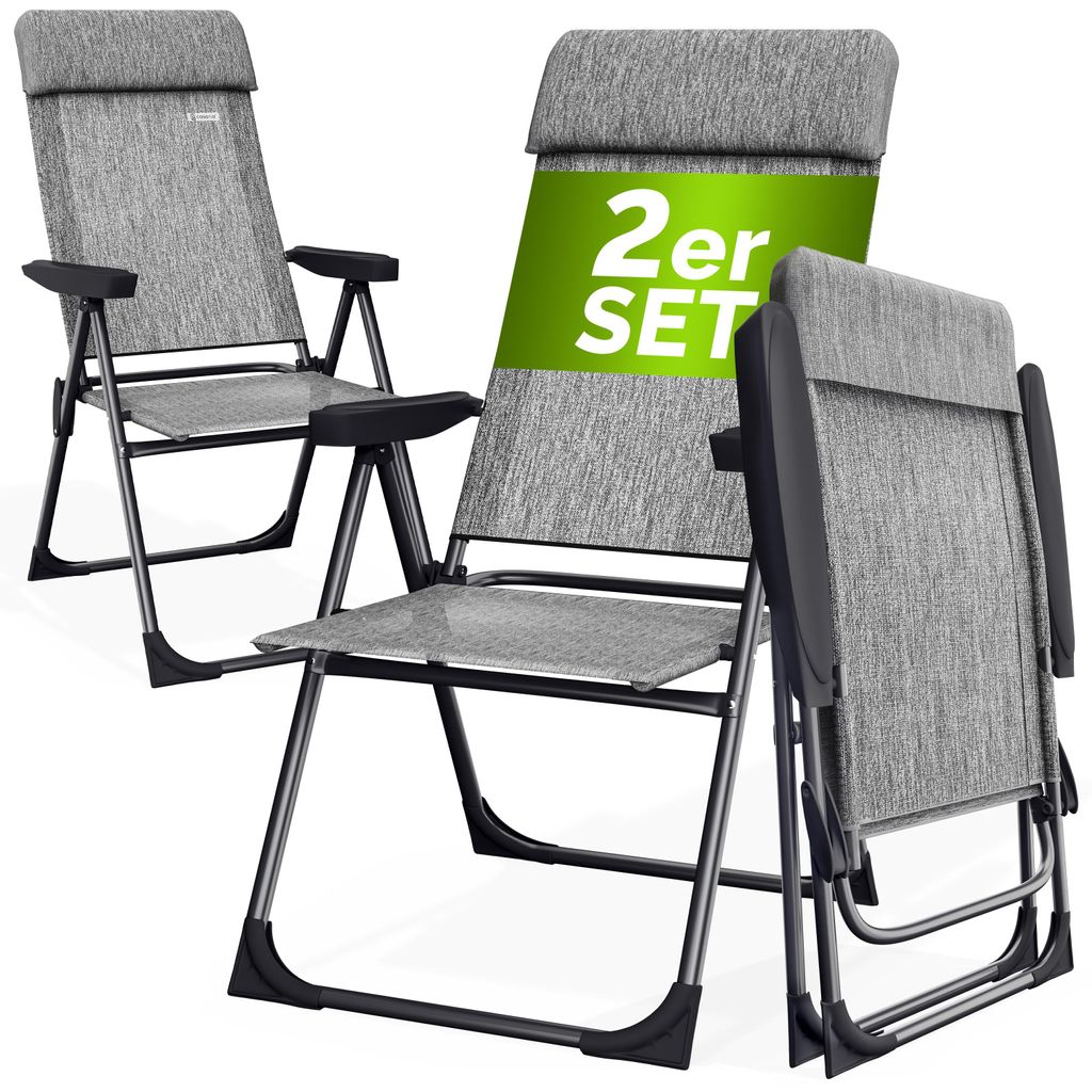 CASARIA® Gartenstühle 2er Set Klappbar 6-fach Verstellbar Produktbild 