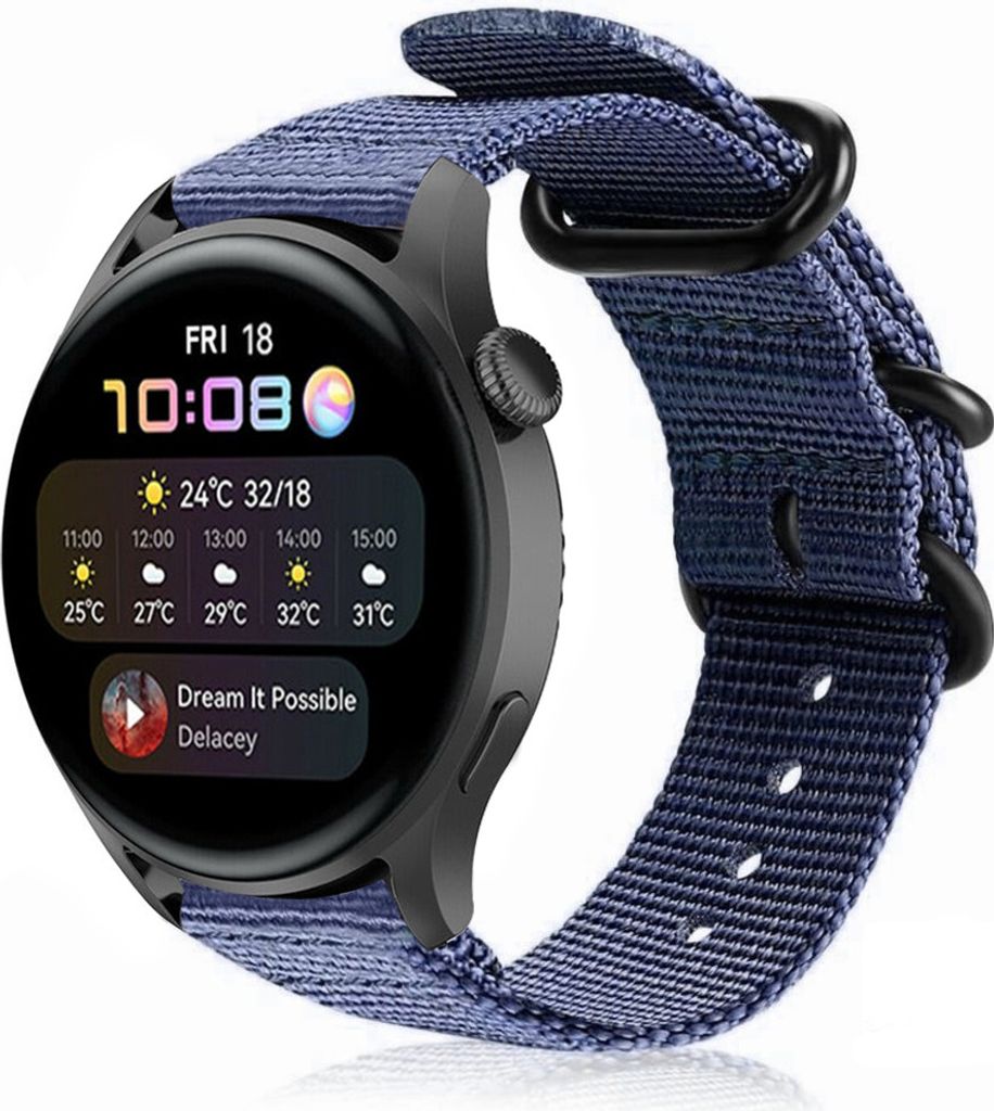 Strap-it Huawei Watch 3 (Pro) Nylon-Schnallenarmband (Blau)