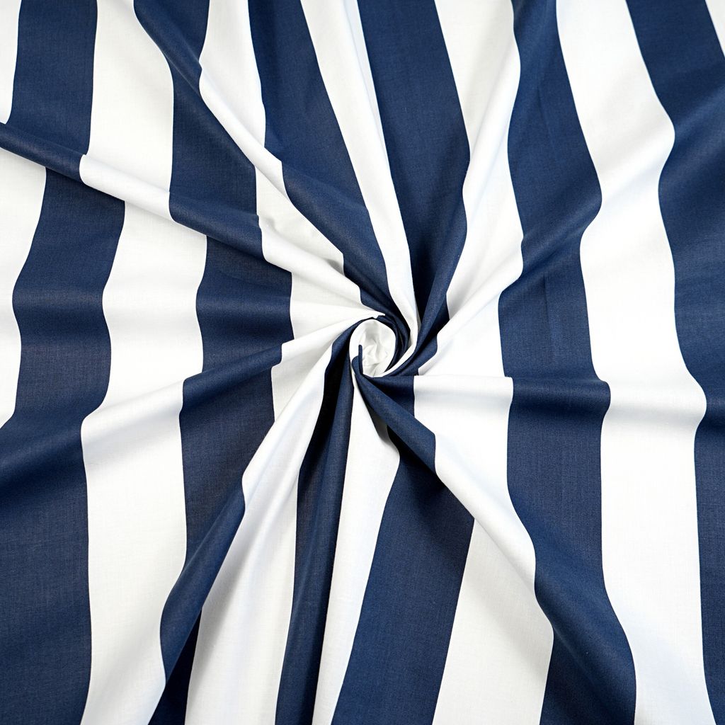 Baumwolle 100% Streifen 6cm dunkelblau