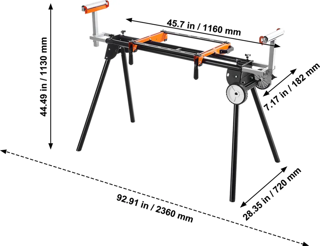 Établi de sciage universel VEVOR - Support réglable pour scie à onglet - 8