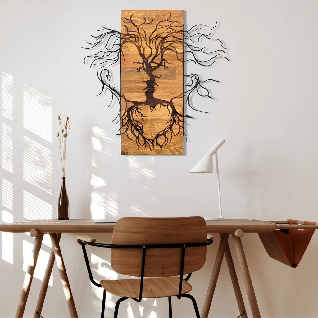 Tableau en Métal Old Love Noir - Décoration Murale Design 60x57,5 cm