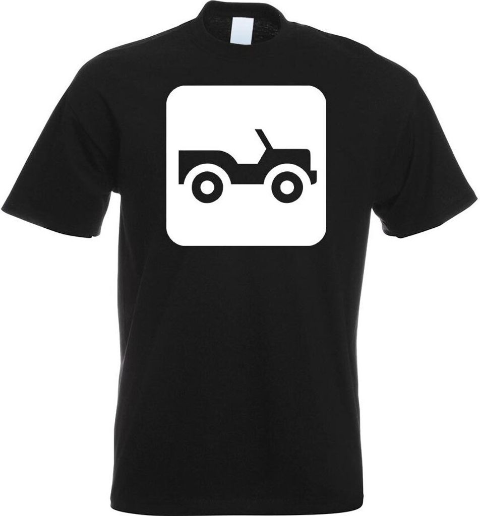 Kiwistar - T-Shirt - schwarz - Geländewagen Allrad Piktogramme Herren Funshirt Bedruckt Design Sprüche Spruch Motive - mit Motiv Bedruckt - Funsh...