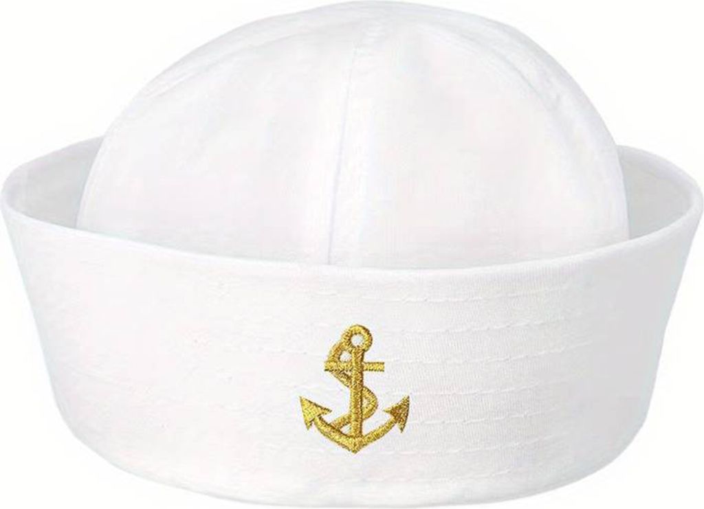 Matrosen Sailor Mütze mit Anker zum Kostüm - 414001 | Weiß Produktbild 