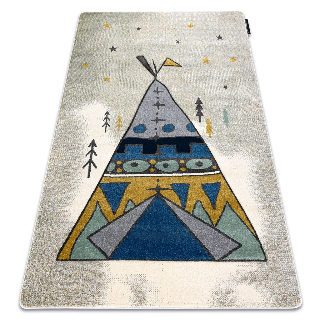 Grand tapis Petit Tipi gris 140x190 cm résistant et facile à laver