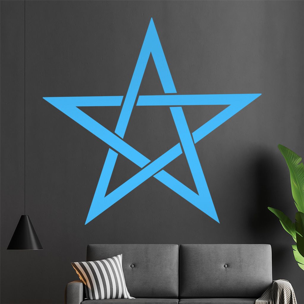Pentagramm Wandtattoo in 6 Größen - Wandaufkleber Wall Sticker - Dekoration, Küche, Wohnzimmer, Schlafzimmer, Badezimmer