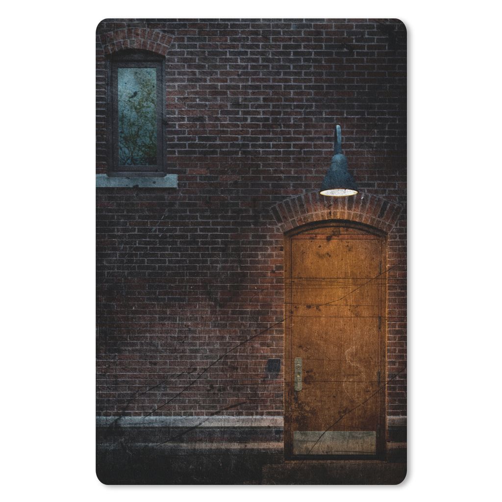 MuchoWow Mauspad Mousepad Tür - Wand - Lampe - Architektur 40x60 cm - Mousepads - Maus Mat - Pad - Mausunterlage - Schreibtisch Accesoire
