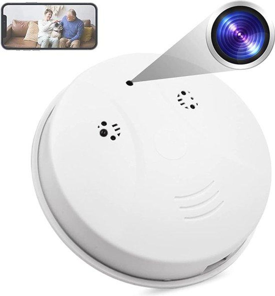 Drahtlose HD-1080p-Rauchmelderkamera mit Nachtsicht – Produktbild 