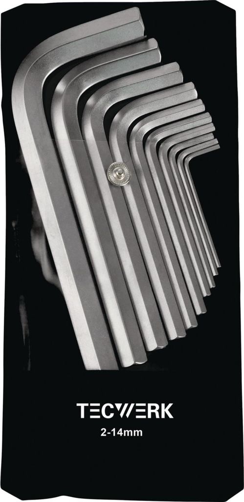 Tecwerk Winkelschraubendrehersatz 10-teilig Kunststofftasche SW 2 - 14 mm kurz S2-Stahl - 1 Stk.