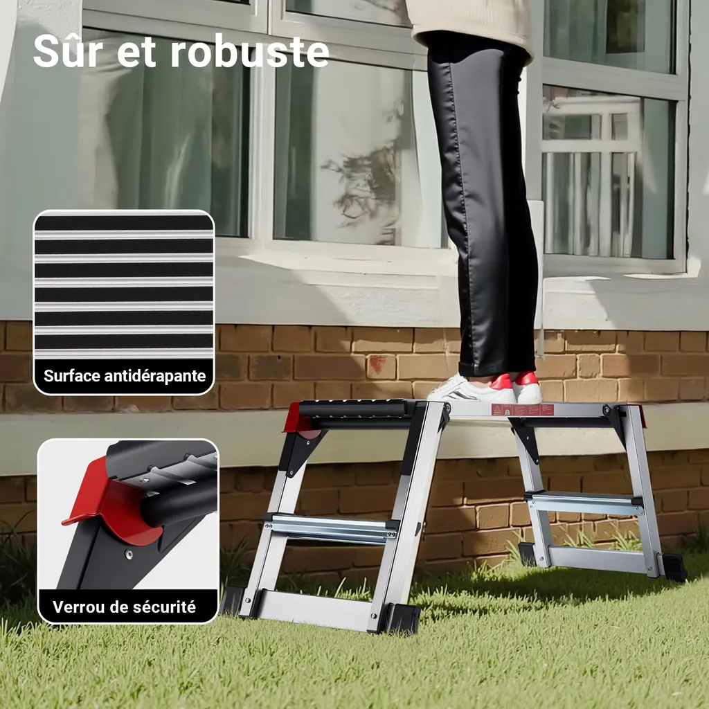 Plateforme Aluminium Antidérapante Wiltec avec Surface de Marche 95x30