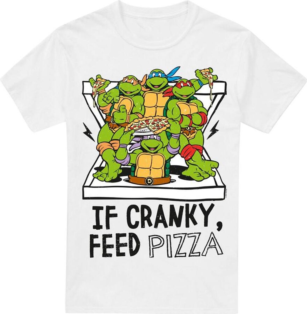 Teenage Mutant Ninja Turtles - "Cranky Pizza" T-Shirt für Herren TV6320 (XL) (Weiß)