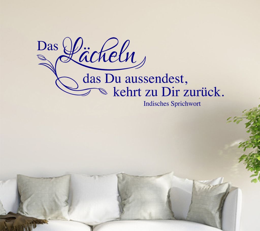 Das Lächeln das Du... Wandtattoo in 6 Größen - Wandaufkleber Wall Sticker - Dekoration, Küche, Wohnzimmer, Schlafzimmer, Badezimmer