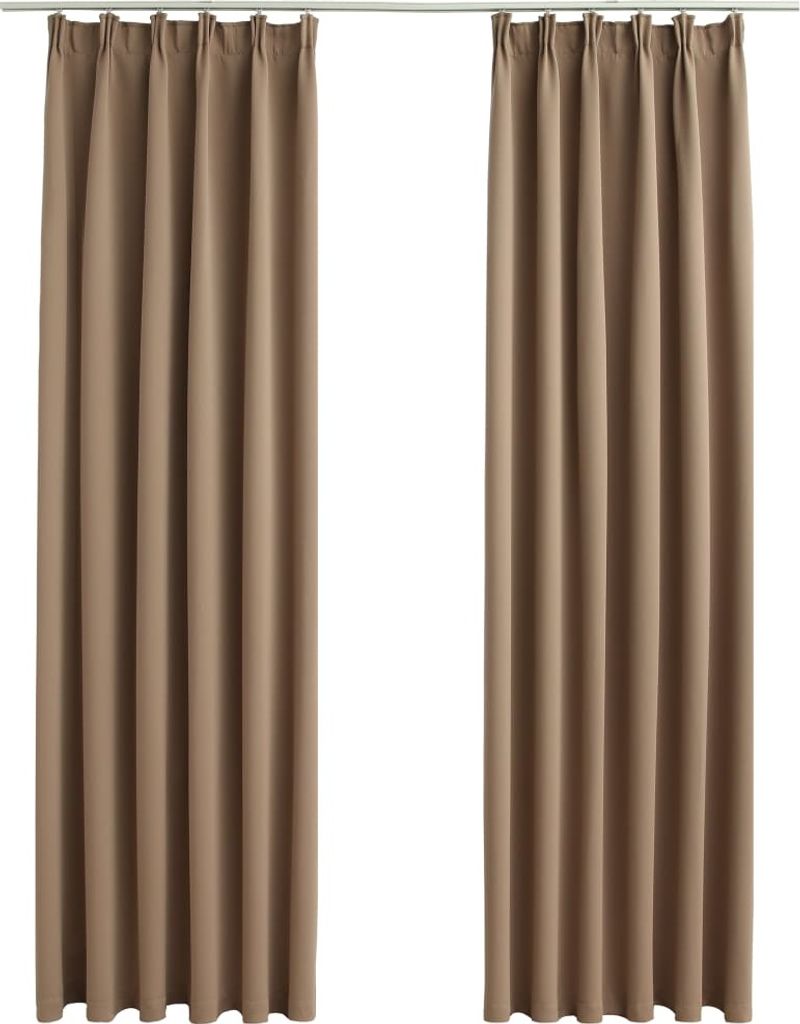 vidaXL Verdunkelungsvorhänge mit Haken 2 Stk. Taupe Produktbild 