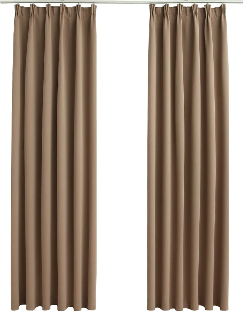 Coppia Tende Oscuranti vidaXL Taupe 140x225cm con Ganci Inclusi