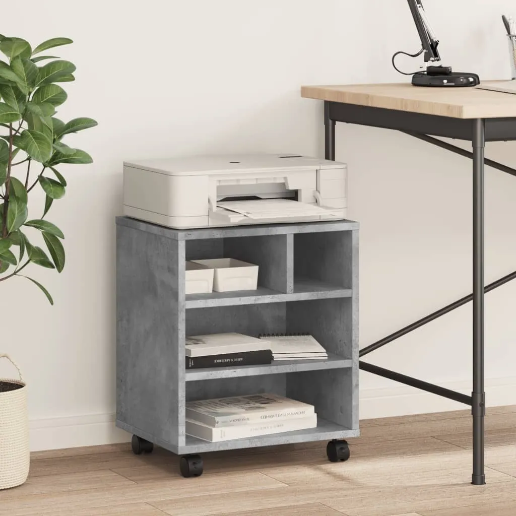 Mobiletto Stampante vidaXL Grigio Cemento 41x32x48 cm - Arredo Ufficio - 3