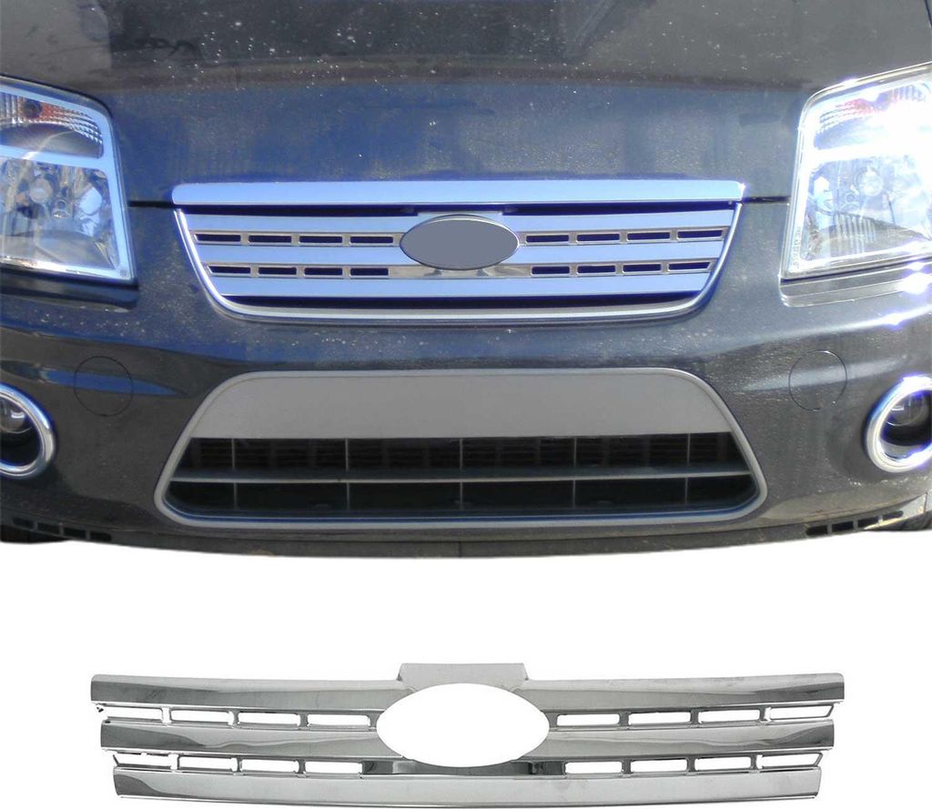 Kühlergrill Leisten Grillleisten für Ford Connect 2009-2014 Edelstahl Silber