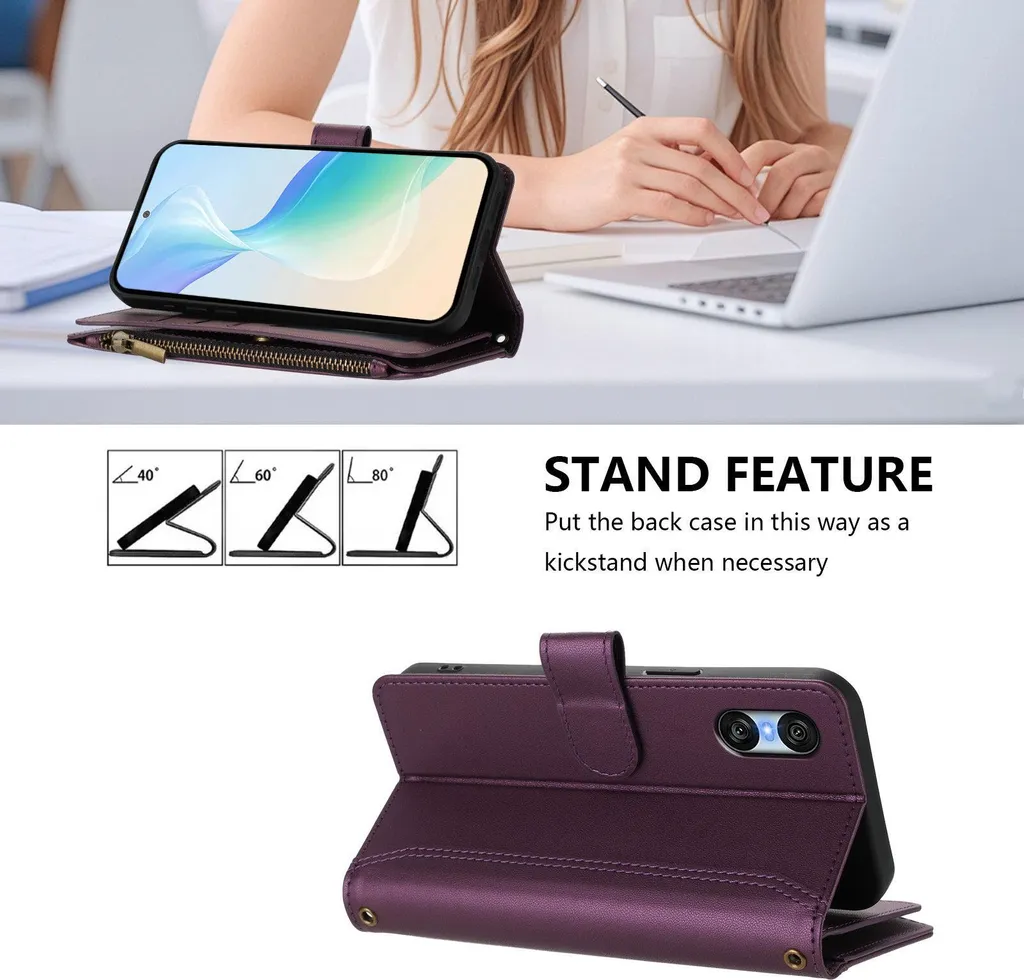Cover Antiurto Sony Xperia 10 VI Viola | Portafoglio con Zip - 2