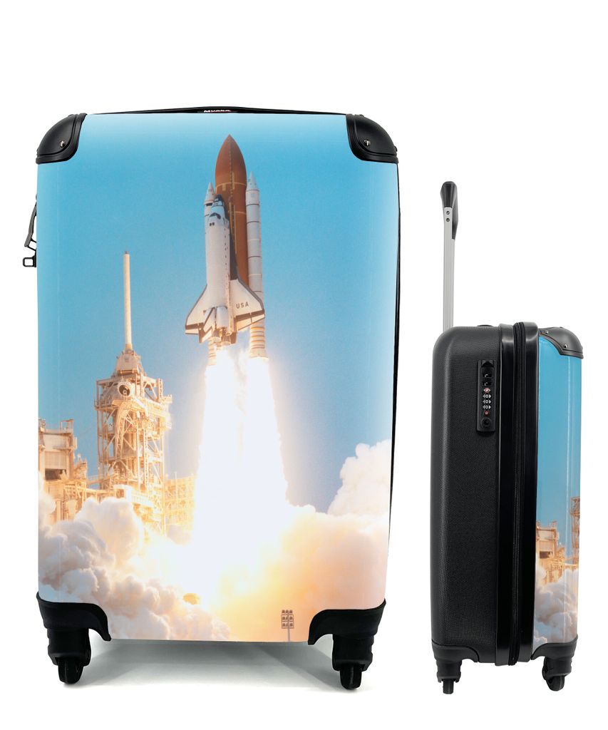 MuchoWow Koffer Handgepäck Trolley Rollkoffer Kleine Reisekoffer mit 4 Rollen - Space Shuttle auf dem Weg ins Unbekannte - Cabin Size < 55x40x23...