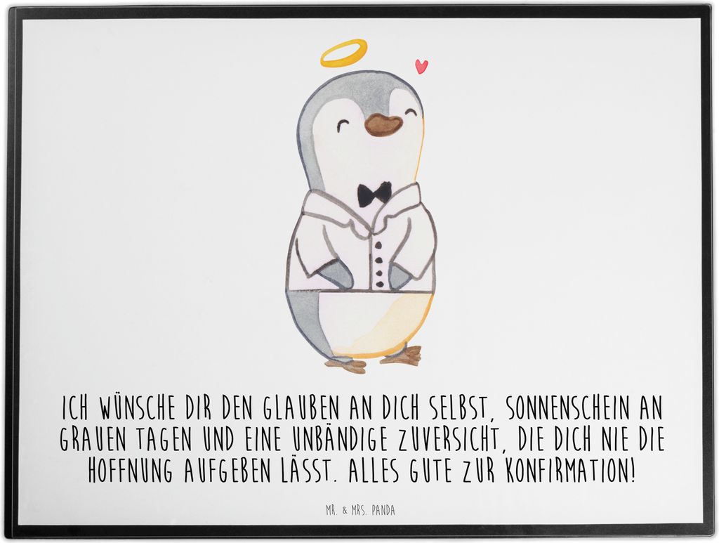 Mr. & Mrs. Panda schreibtischunterlage Pinguin Konfirmation Hemd - Weiß - Geschenk, tischpad, Kommunion, tischschutz, schreibtischunterlagen, Hoff...