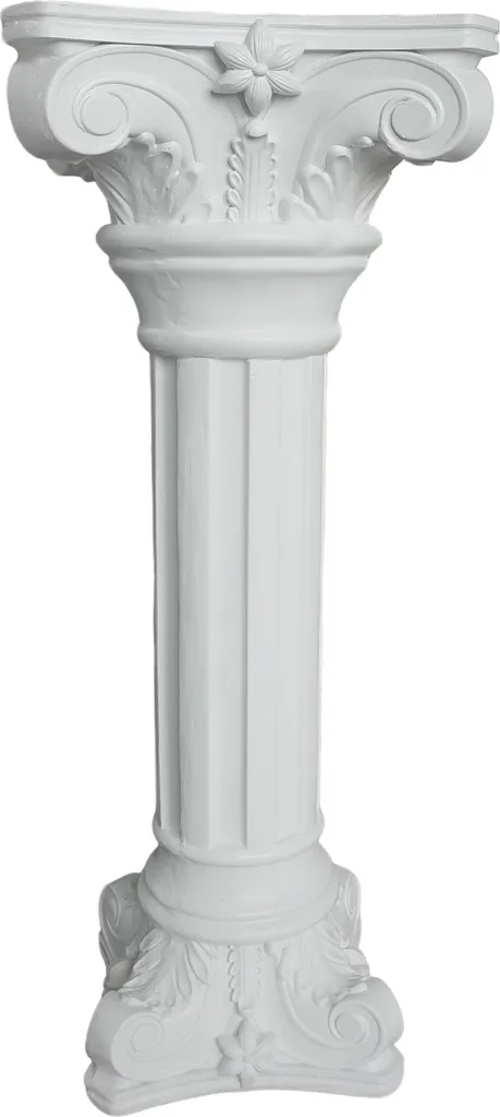 Relaxdays Colonne grecque 85 cm - Socle décoratif blanc pour statue