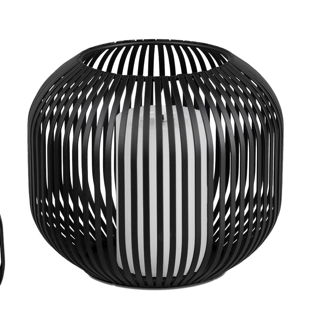 Windlicht Wili Stäbe in Kugelform H. 18cm schwarz aus Produktbild 