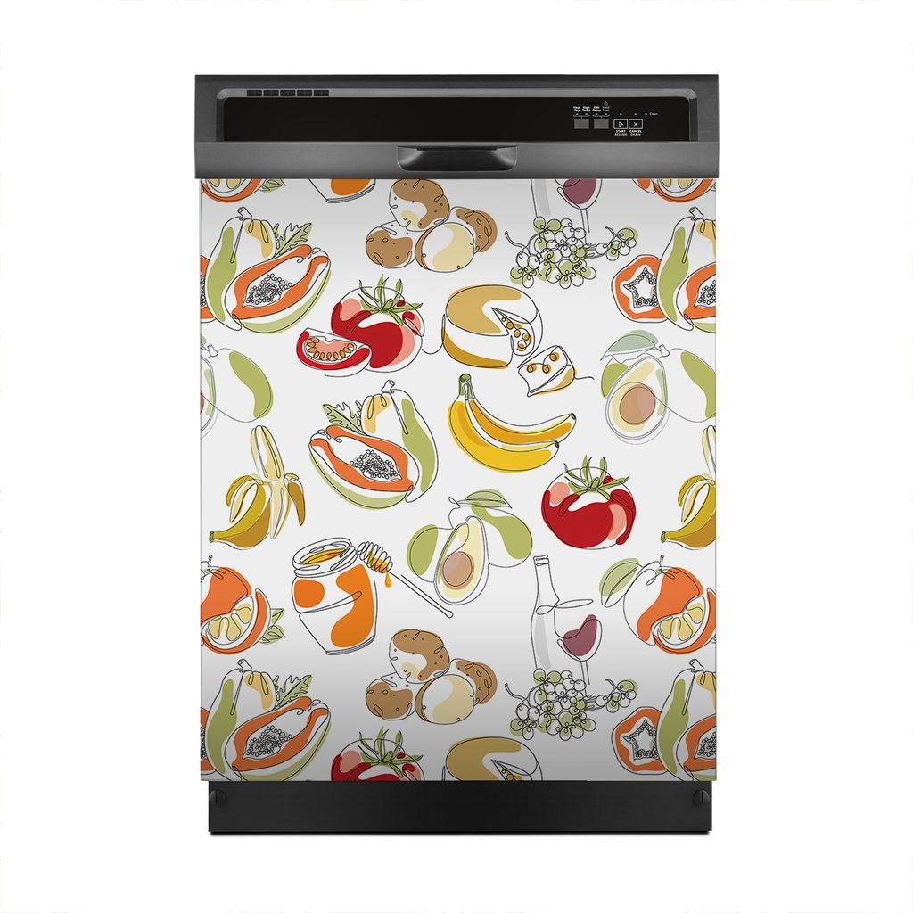 Magnete Dekorative 60x70 cm Küche Magnetmatte Spülmaschine - Obst und Gemüse