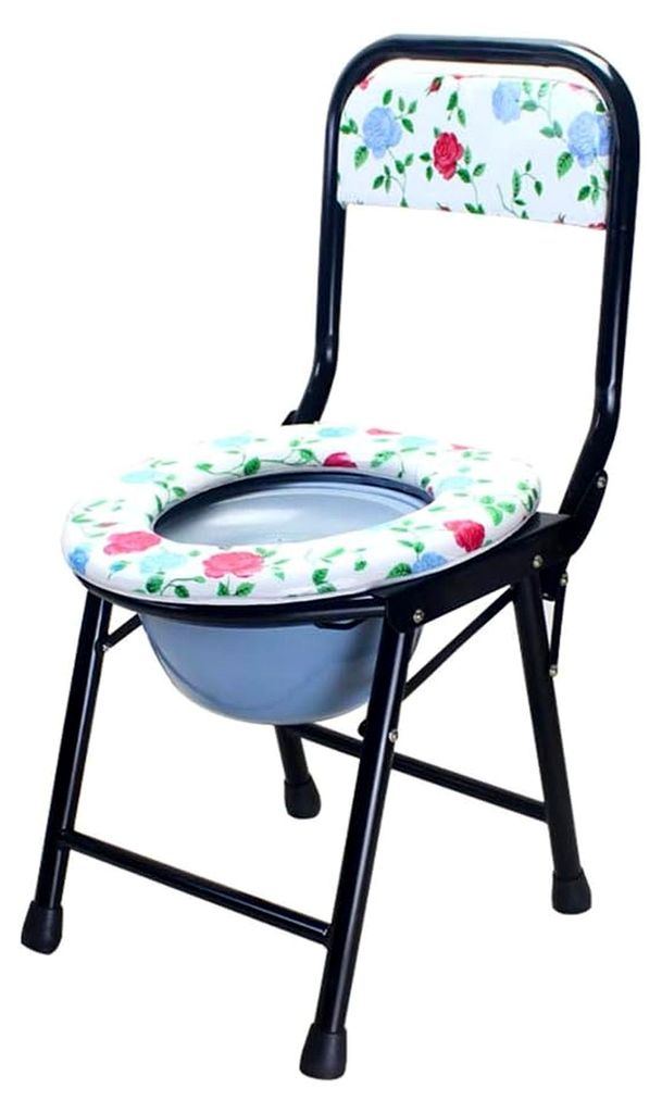 Faltbarer Nachttischstuhl, wasserdicht, mit Spritzschutz, Eimer und Deckel