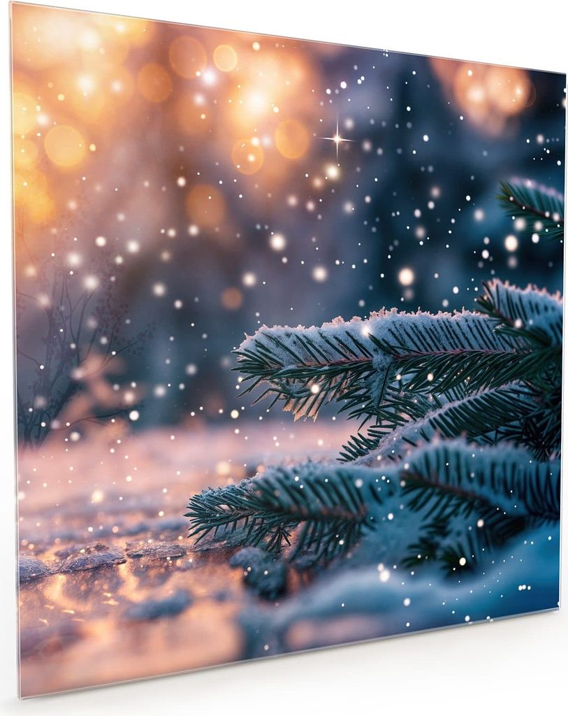 Küchenrückwand Spritzschutz Glas mit Motiv Winterzauber 40 x 40 cm