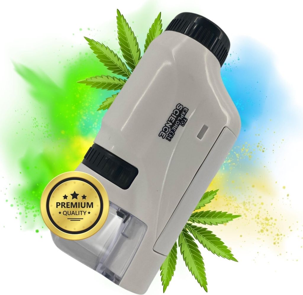Taschenmikroskop Lupe Mikroskop für Cannabis Trichome Ernte Zubehör für Growbox