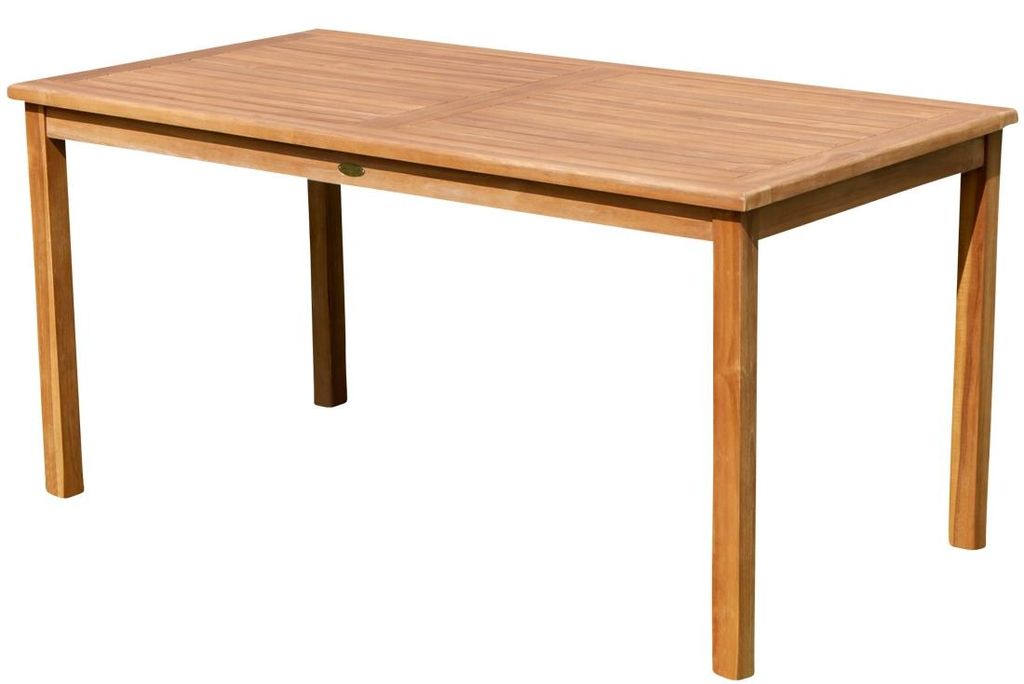 TEAK XL Holztisch 150x80cm Gartentisch Garten Tisch Holz Produktbild 