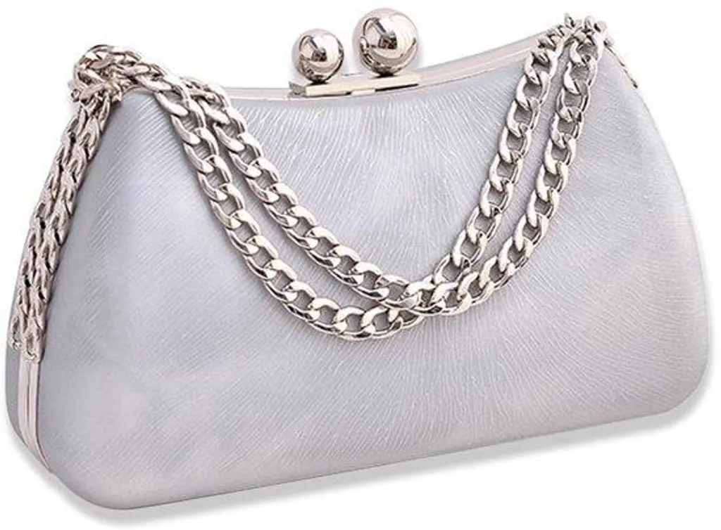 Pochette argentée pour mariage et cocktail - Modèle Marble Clutch chic