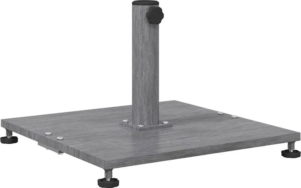 Socle de parasol aspect bois gris foncé pour terrasse et extérieur