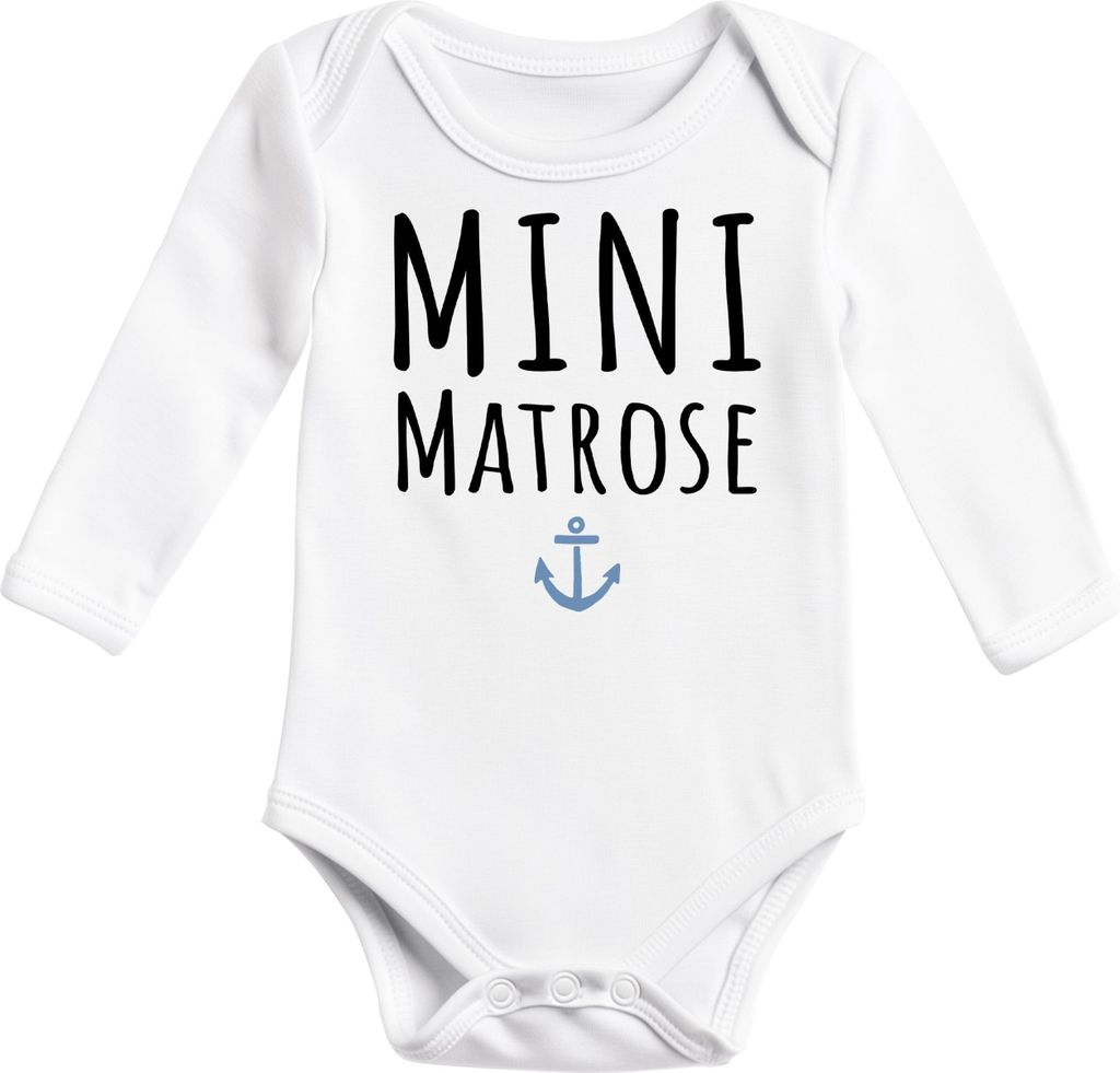 Baby Body langarm Aufdruck Mini Matrose Anker Grafik Print Babykleidung Bedruckt Baumwolle Jungen & Mädchen MoonWorks