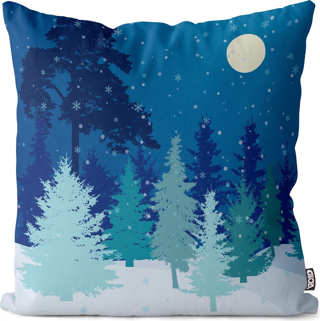 VOID Schneefall Winter Mond Kissenbezug Kissenhülle Produktbild 