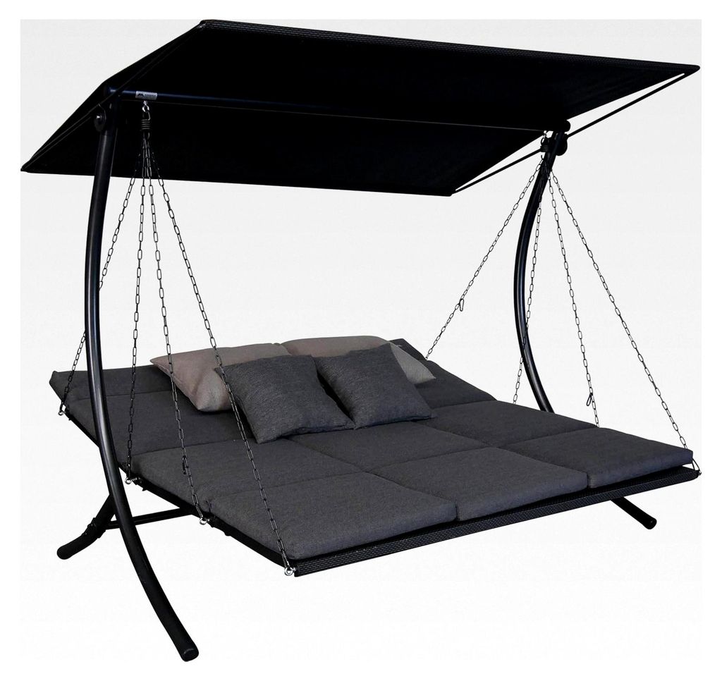 Hollywoodschaukel Swing Smart - Gartenschaukel aus Deutschland - Schaukel zum Sitzen, Liegen und Entspannen - inklusive Bettfunktion - einfache Mon...