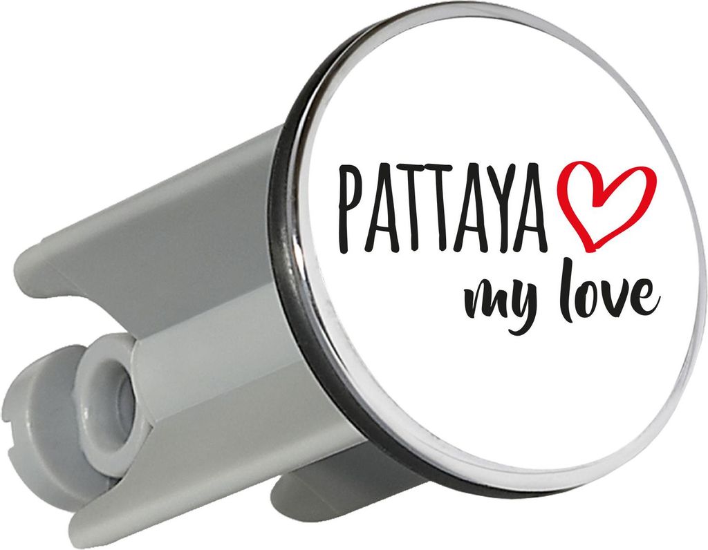 Huuraa Waschbeckenstöpsel Pattaya my love 4cm höhenverstellbar Abflussstopfen Geschenkidee